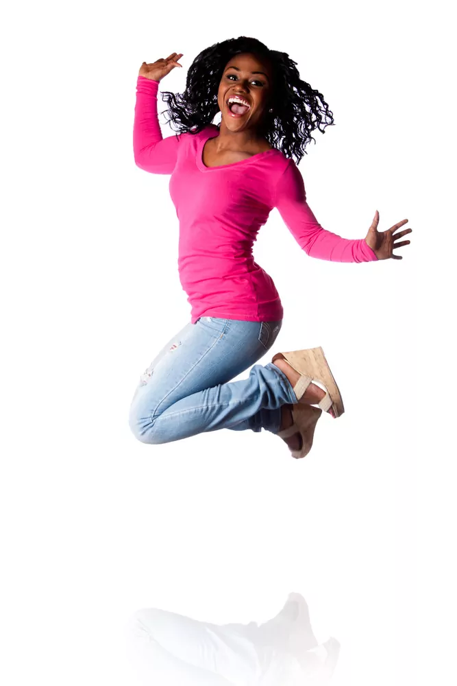 woman jumping