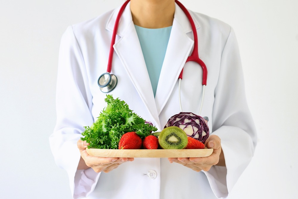 doctor with vegetables