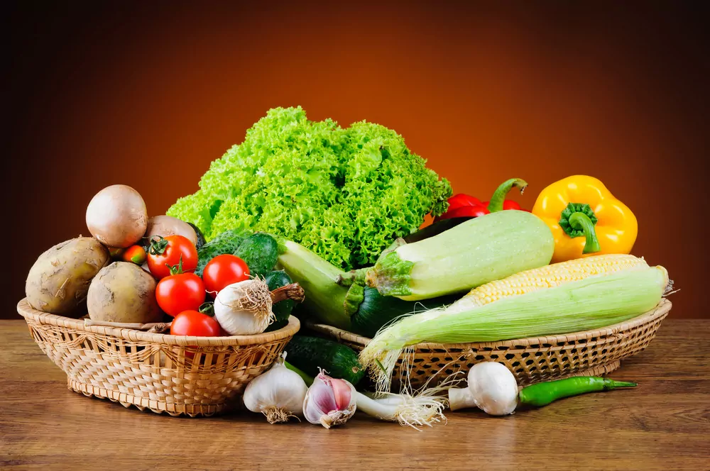 vegetables in basket